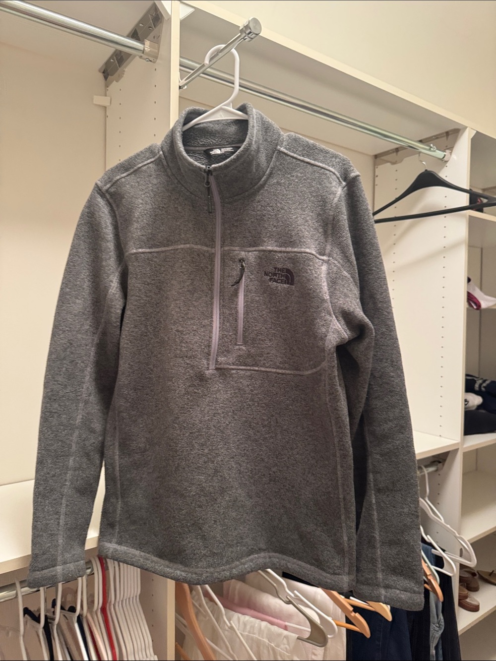 The North Face Men's Heather Gray Half-Zip Fleece Pullover
